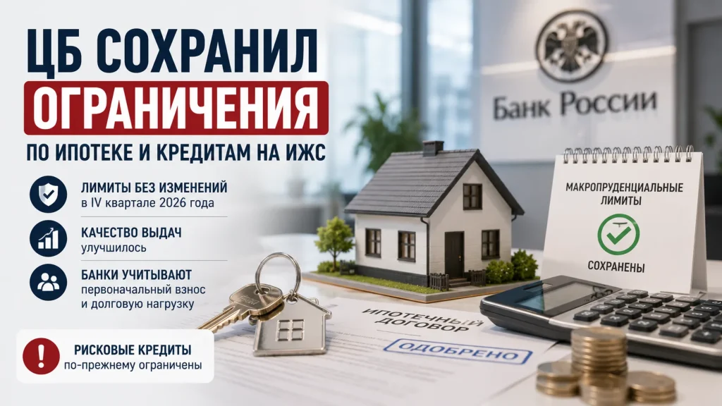 ЦБ сохранил ограничения по ипотеке и кредитам на ИЖС