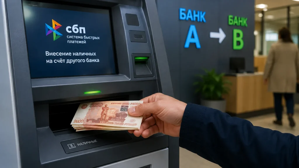 Через СБП разрешат вносить наличные на счёт через банкомат другого банка
