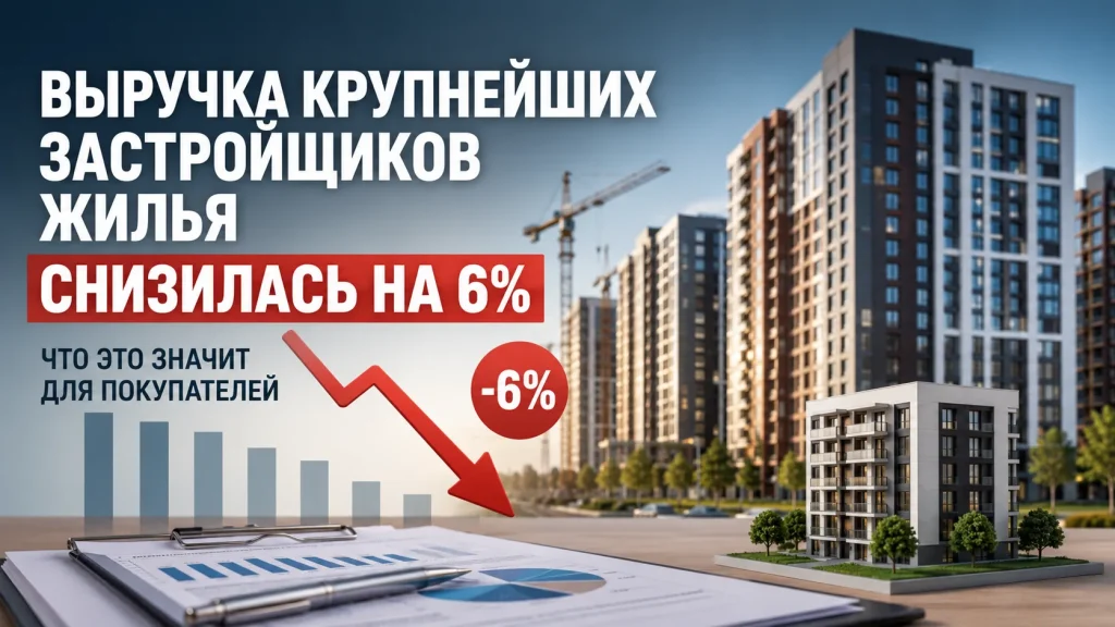 Выручка крупнейших застройщиков жилья снизилась на 6%
