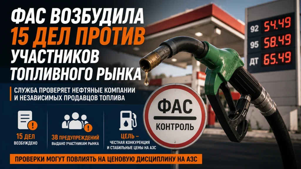 ФАС возбудила 15 дел против участников топливного рынка