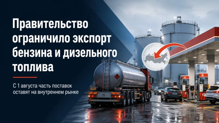Правительство ограничило экспорт бензина и дизельного топлива