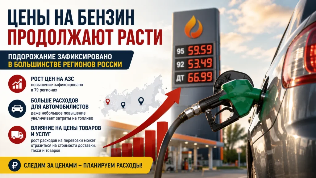 Цены на бензин на российских АЗС продолжают расти
