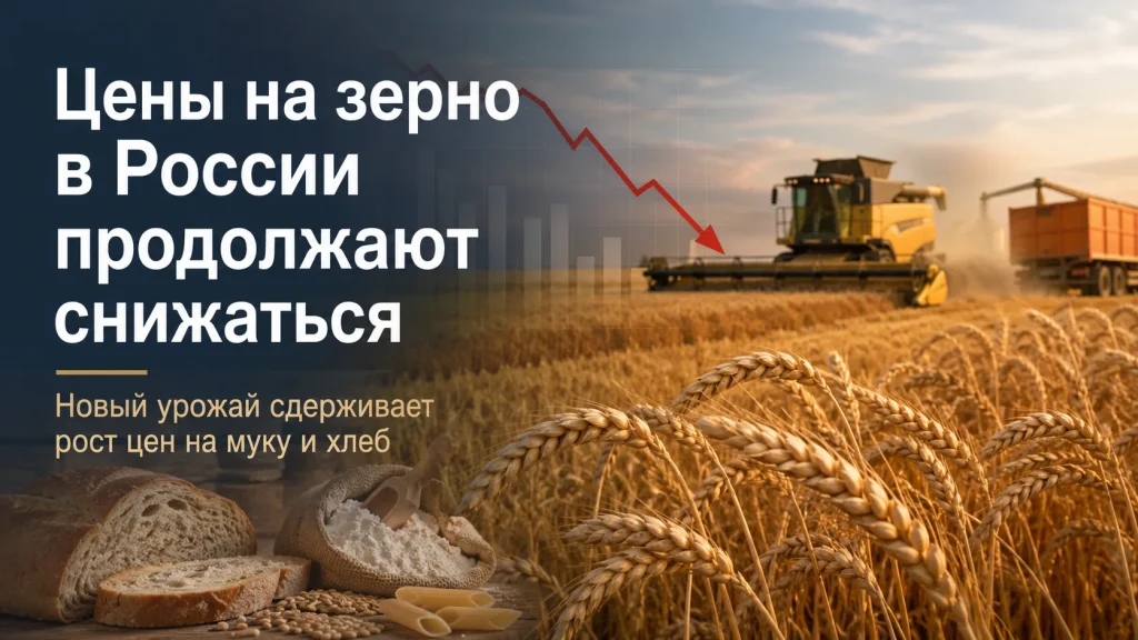 Цены на зерно в России снижаются на фоне нового урожая