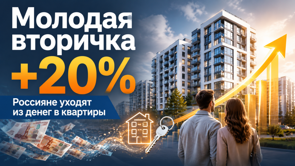 Молодая вторичка подорожала на 20 процентов, россияне уходят из денег в квартиры