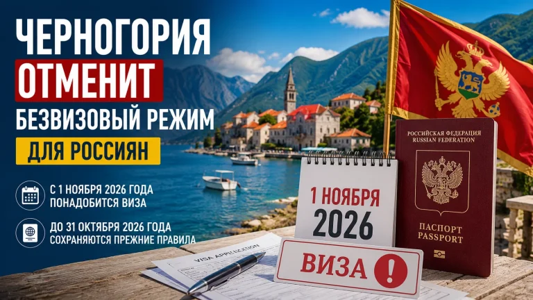 Черногория введет визы для россиян с 1 ноября 2026 года