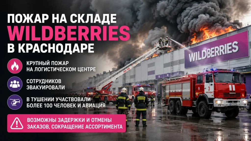 Пожар на складе Wildberries в Краснодаре: что будет с заказами