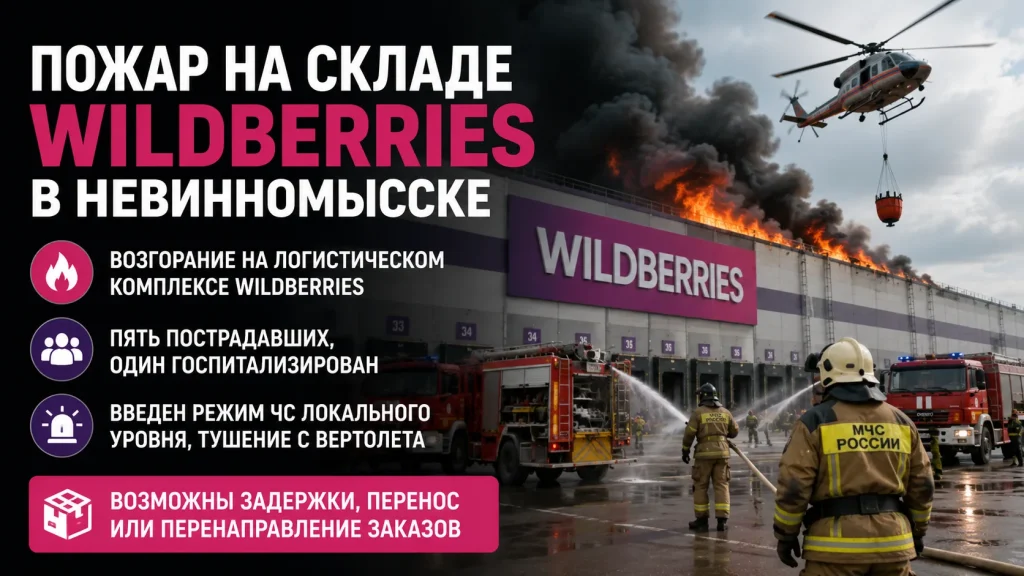 Пожар на складе Wildberries в Невинномысске: что будет с заказами