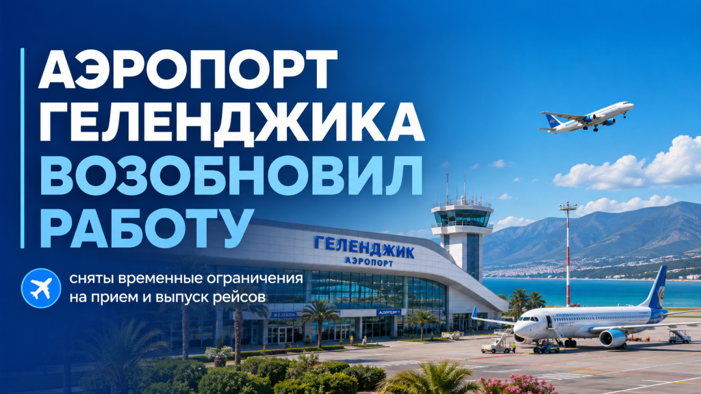 Аэропорт Геленджика возобновил приём и выпуск рейсов