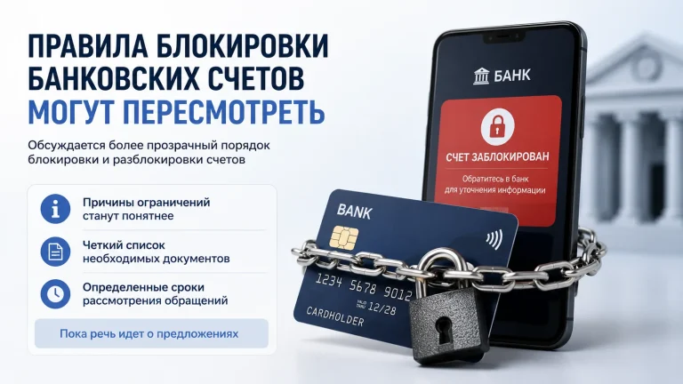 Правила блокировки банковских счетов предложили сделать прозрачнее