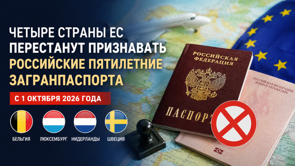 Четыре страны ЕС перестанут признавать российские пятилетние загранпаспорта