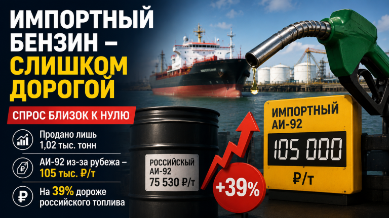 Импортный бензин оказался слишком дорогим для российского рынка