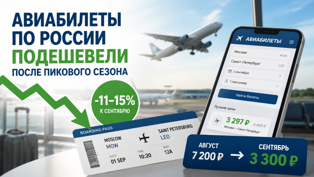 Авиабилеты по России в сентябре