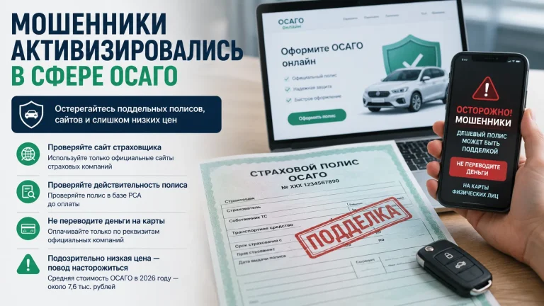 Инфографика о мошенниках в сфере ОСАГО и поддельных полисах