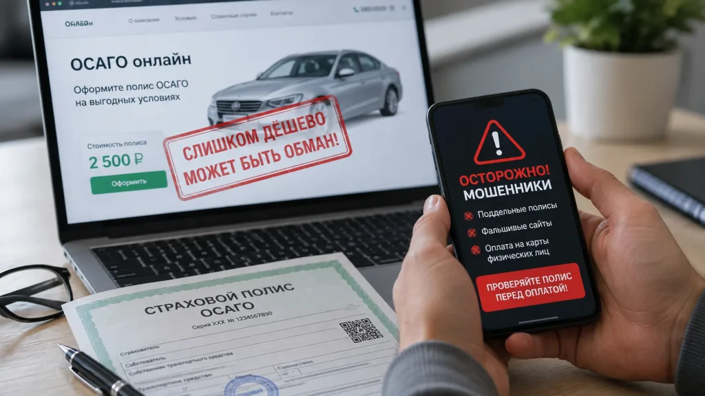 Предупреждение о поддельном полисе ОСАГО и мошеннических схемах