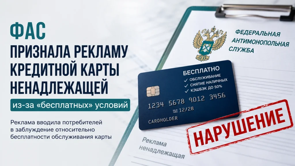 ФАС признала рекламу кредитной карты с бесплатными условиями ненадлежащей