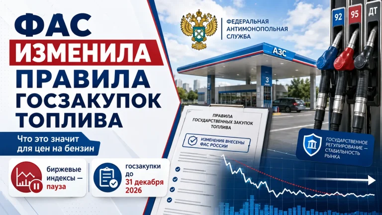 ФАС изменила правила государственных закупок топлива