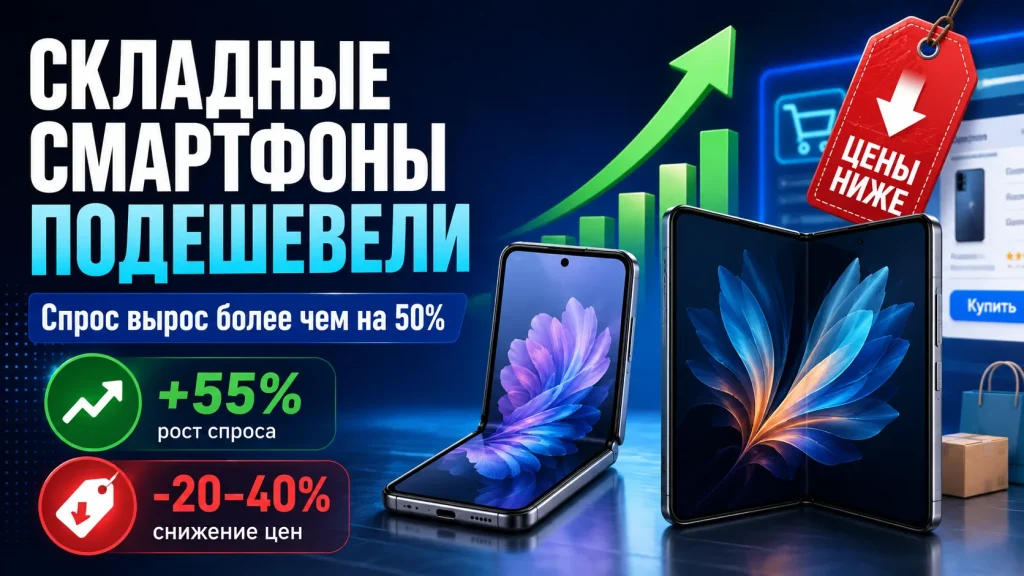 Складные смартфоны в России подешевели