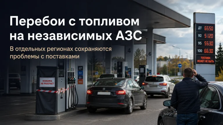 Инфографика о перебоях с топливом на независимых АЗС в отдельных регионах