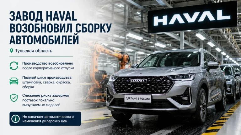 Инфографика о возобновлении выпуска автомобилей Haval под Тулой