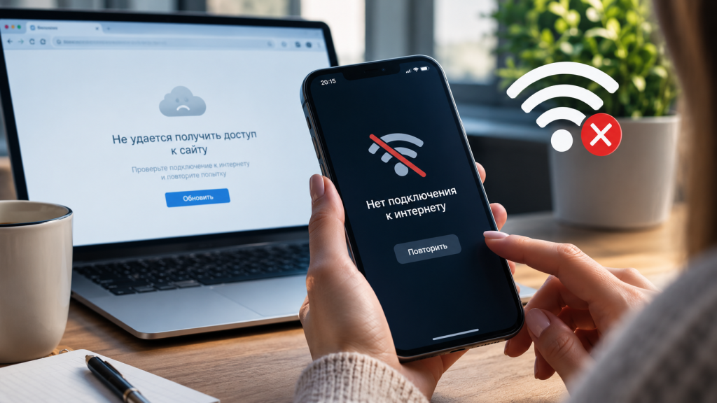 Пользователь столкнулся со сбоем в работе интернет-сервисов