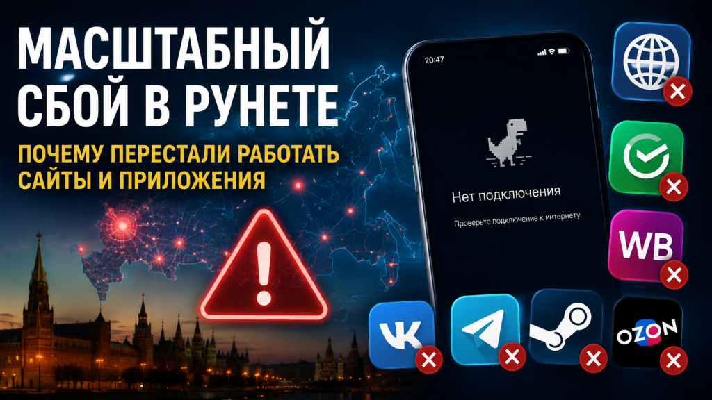 Масштабный сбой в Рунете: почему перестали работать сайты и приложения