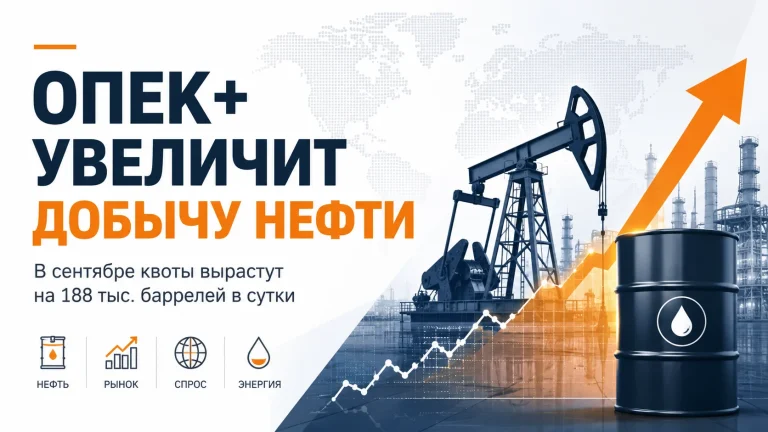 ОПЕК+ увеличит добычу нефти в сентябре