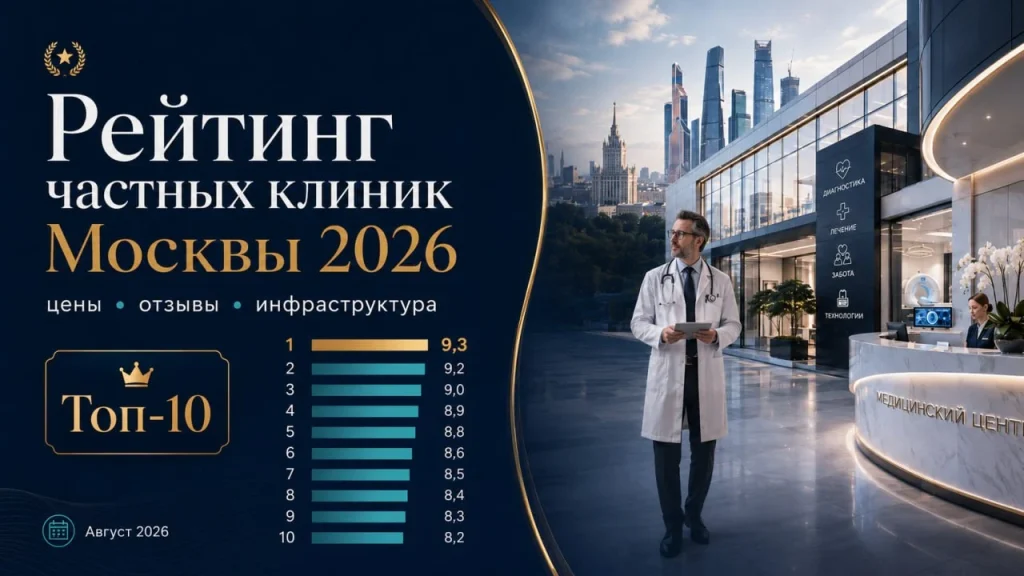Рейтинг частных клиник Москвы 2026 — обложка