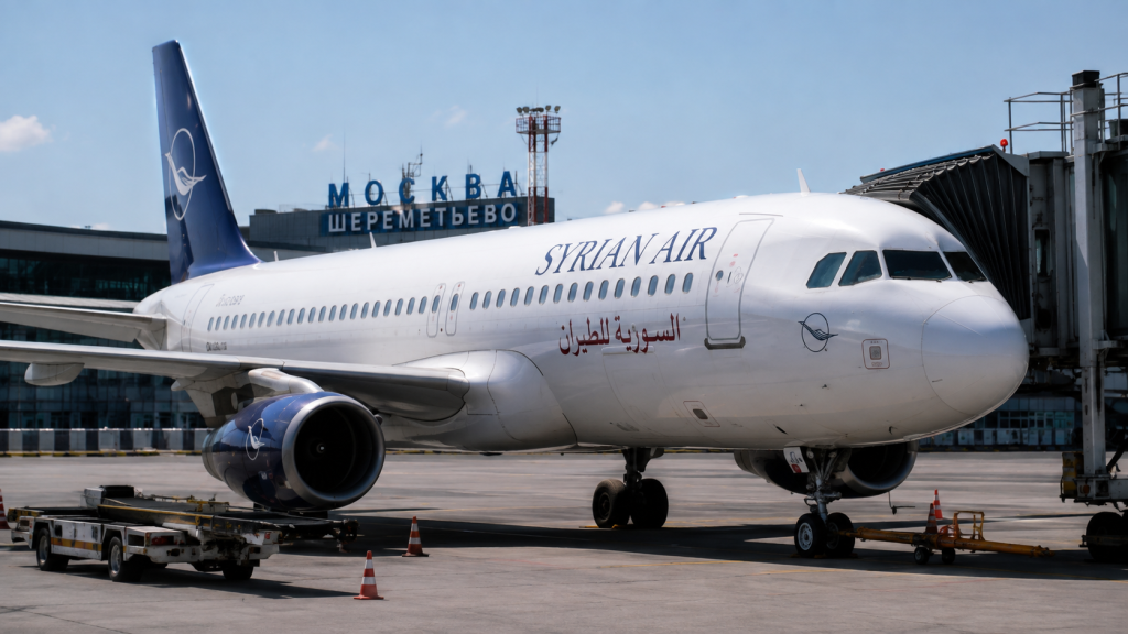 Самолёт Syrian Air в аэропорту Шереметьево