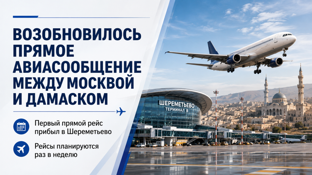Прямое авиасообщение между Москвой и Дамаском возобновилось