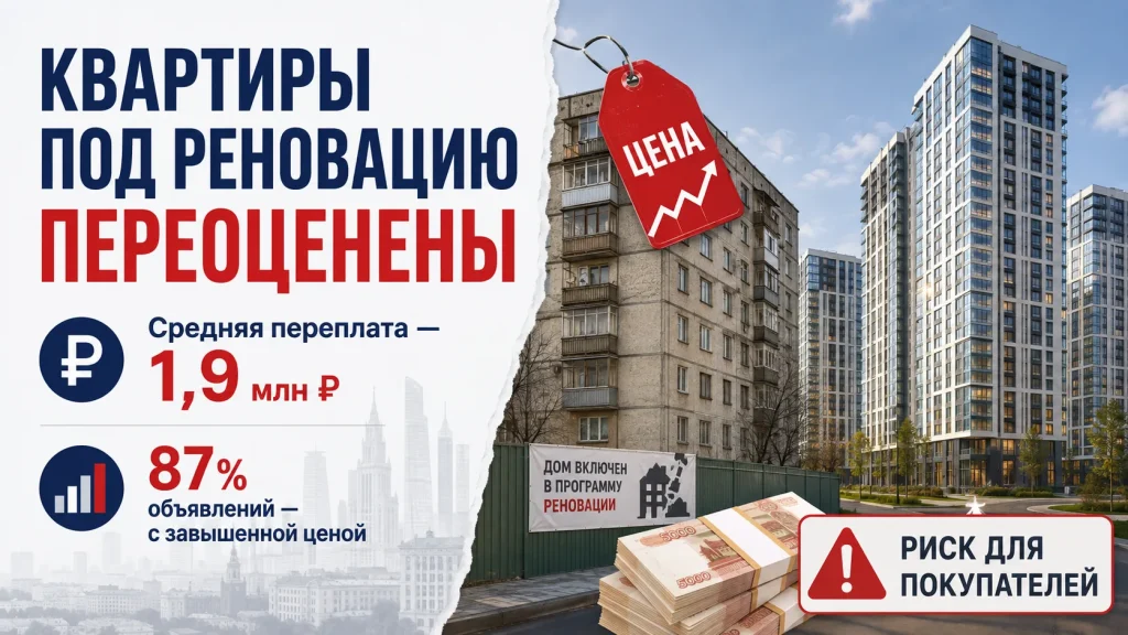 Квартиры под реновацию и риск переплаты для покупателей