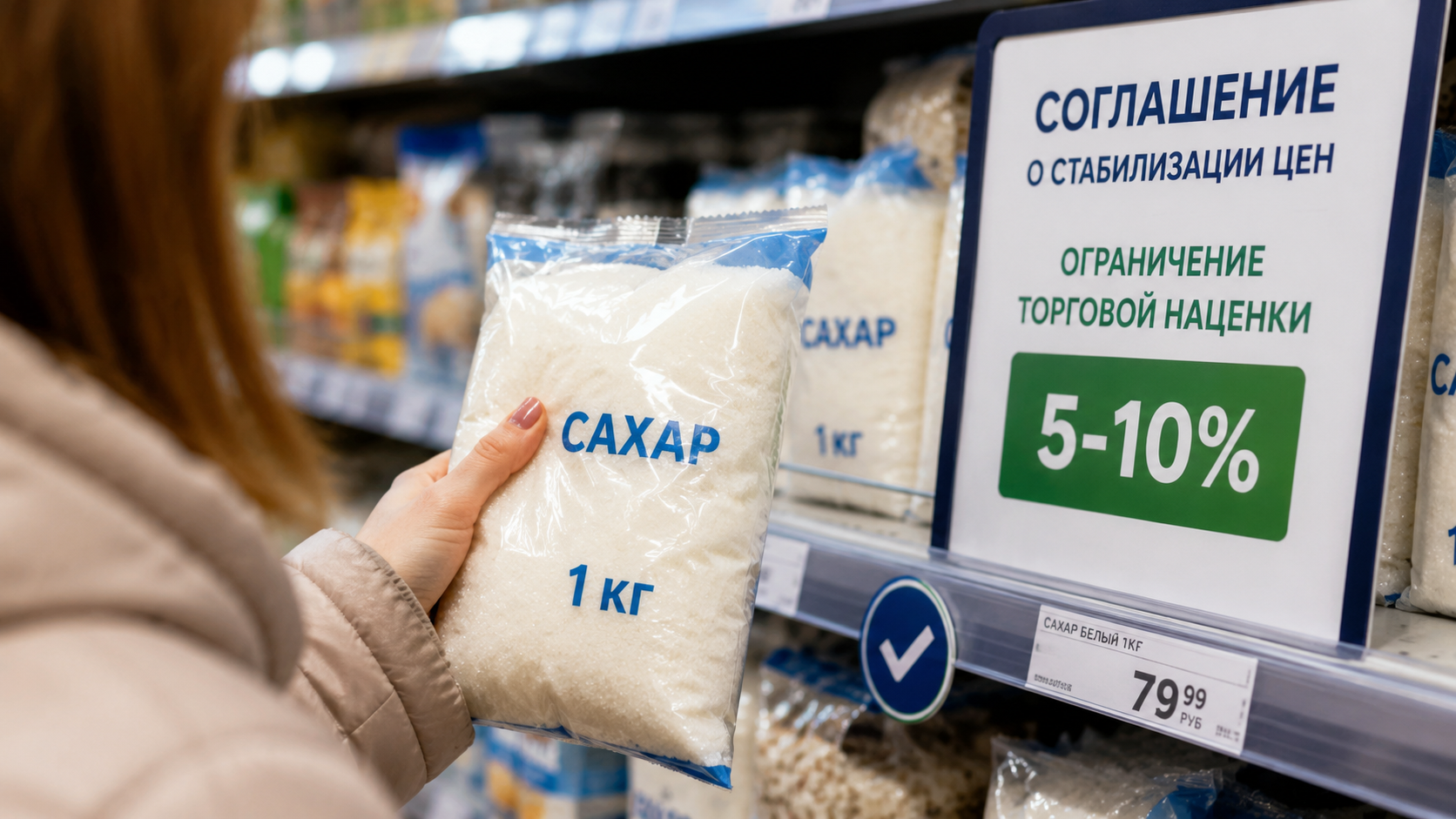 Покупатель выбирает сахар с ограниченной торговой наценкой