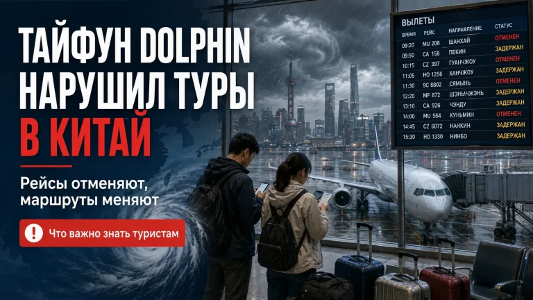 Тайфун Dolphin нарушил туры в Китай