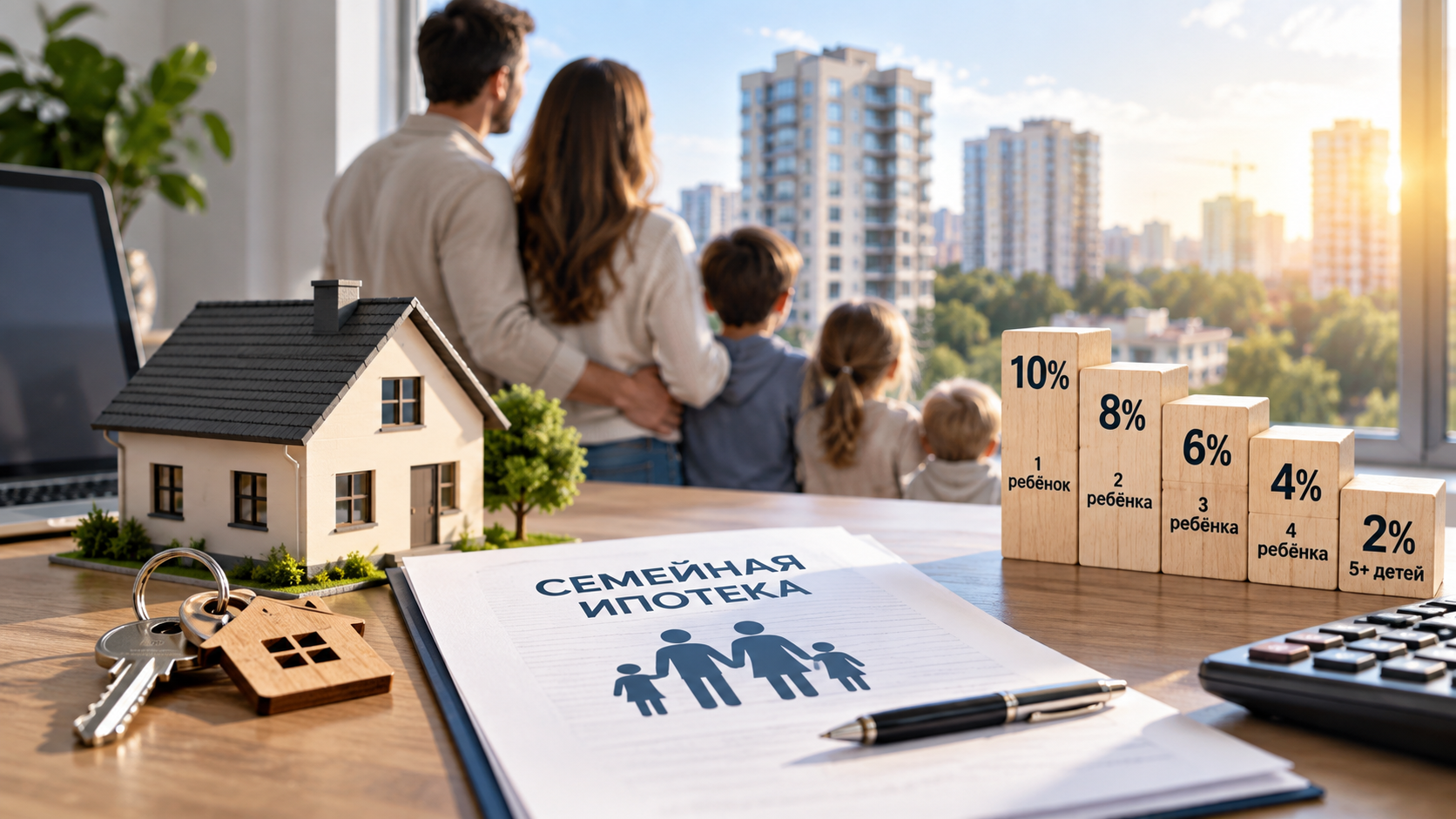 Ставки семейной ипотеки в зависимости от количества детей: от 10% до 2%