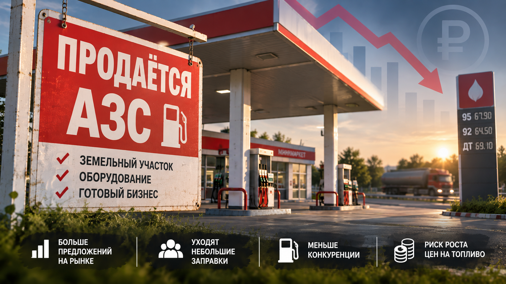 Автозаправочная станция выставлена на продажу; смена владельца не обязательно означает её закрытие
