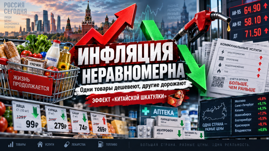 Инфляция в России стала неоднородной: почему одни товары дешевеют, а другие продолжают дорожать
