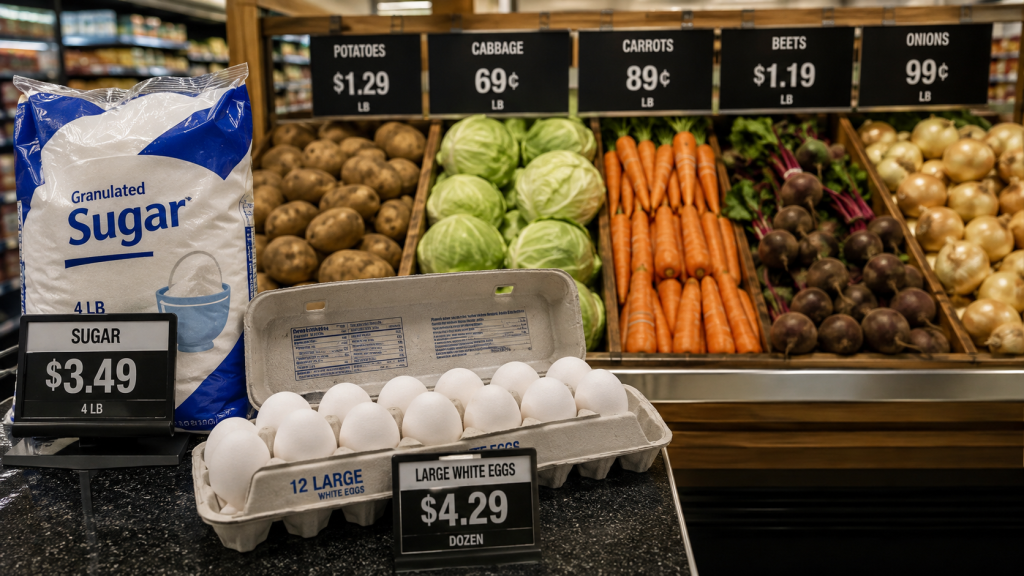 Динамика цен на сахар, яйца и другие продукты