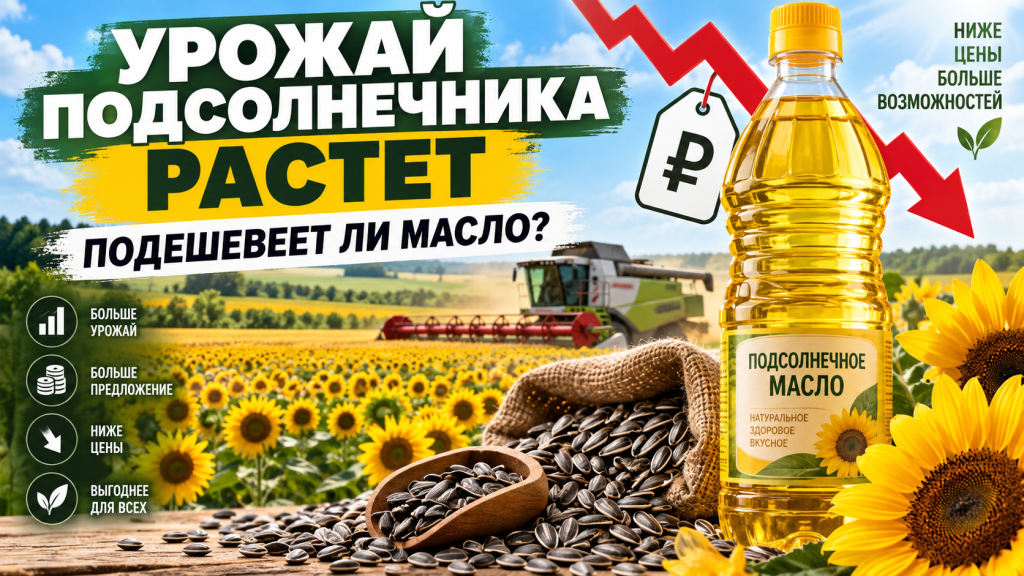 Урожай подсолнечника в России может вырасти на 18,1%: что будет с ценами на масло