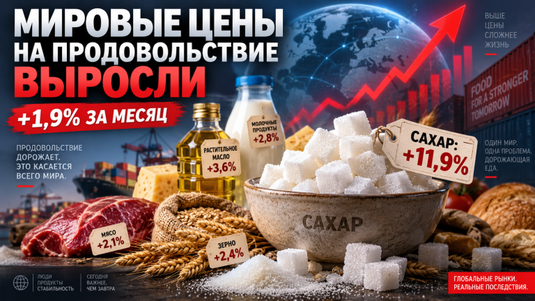 Мировые цены на продовольствие выросли на 1,9 процента