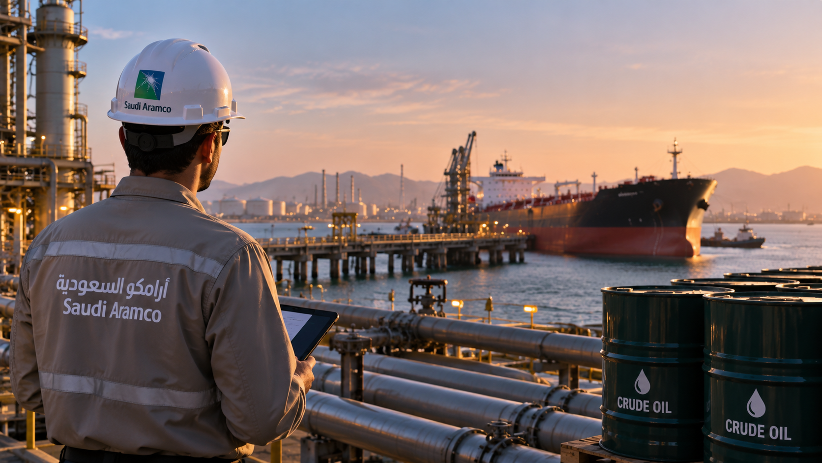 Иллюстрация нефтяного терминала и морских поставок