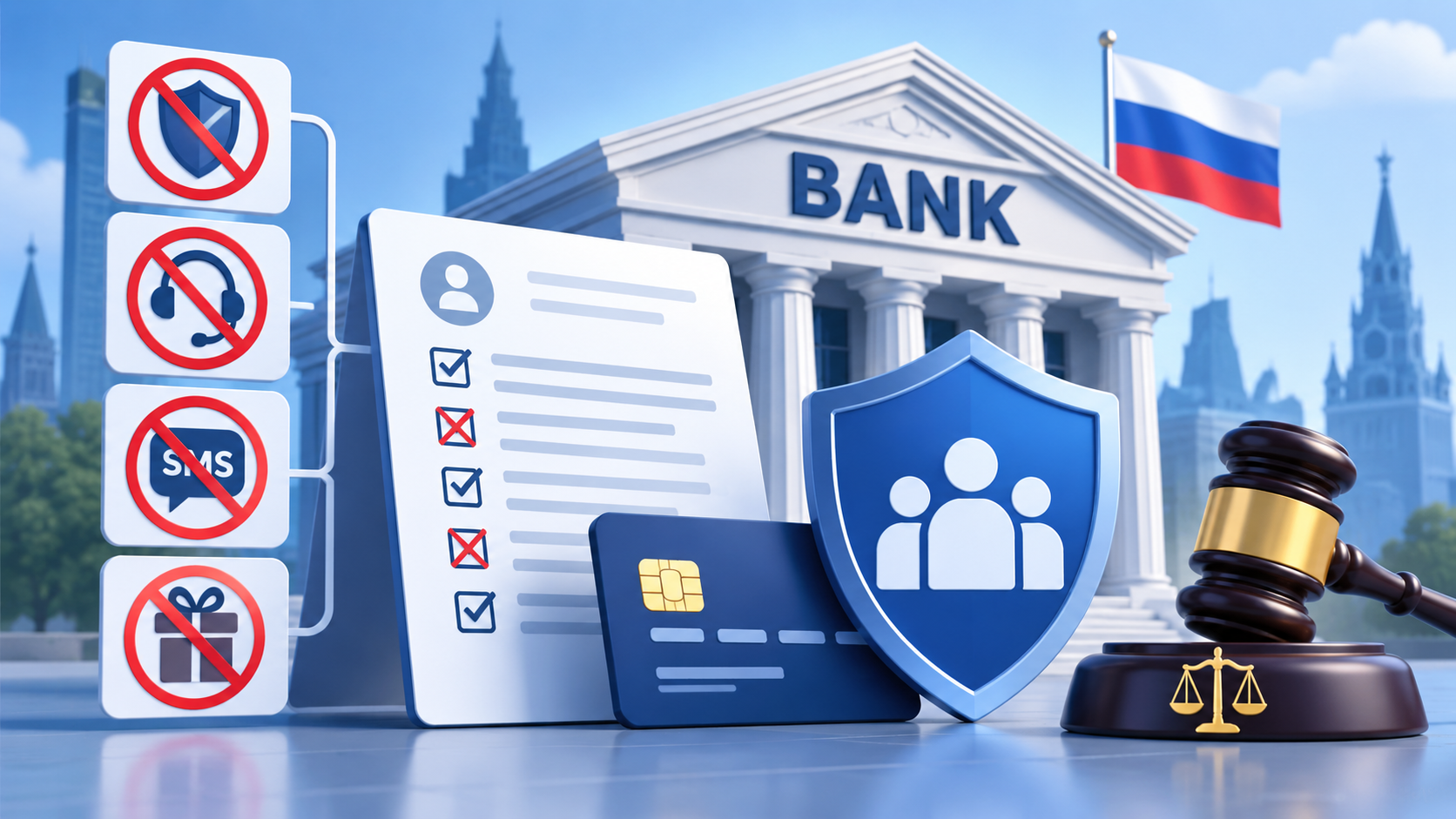 Иллюстрация защиты прав клиентов при оформлении банковских услуг
