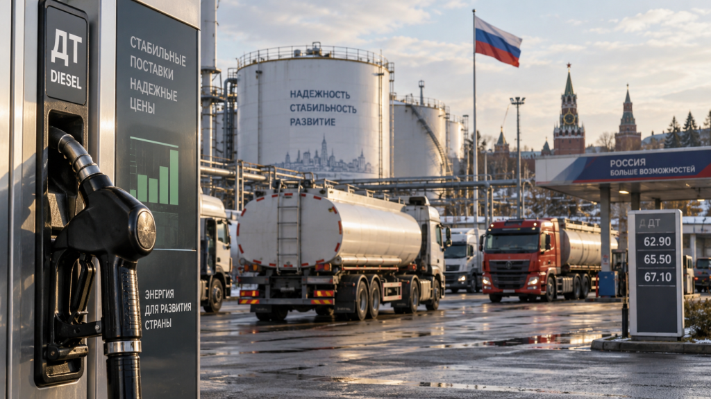 Иллюстрация внутреннего рынка дизельного топлива; цены условные