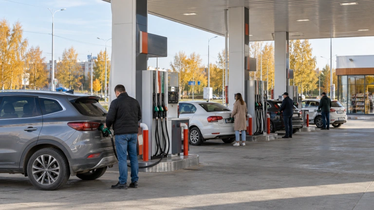 Заправка автомобиля на АЗС в Удмуртии
